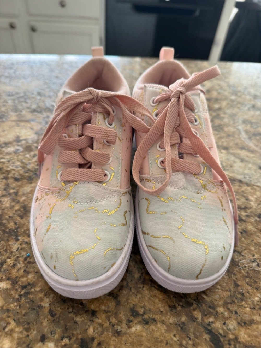 Heelys Pink and Gold Marble Kids Sneakers